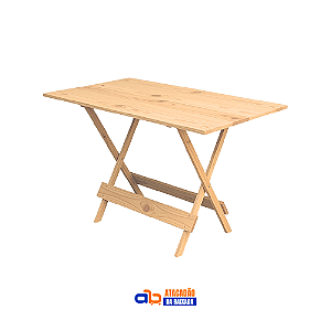 Mesa Dobrável de Madeira Crua 1,20mx70cm - Zamatta