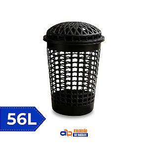 Cesto Telado 56L c/Tampa Preto - Plasnew
