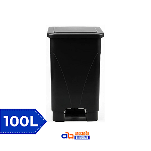Lixeira c/Pedal 100L Preta - Usaplast