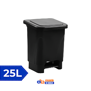 Lixeira c/ Pedal 25L Preta - Usaplast