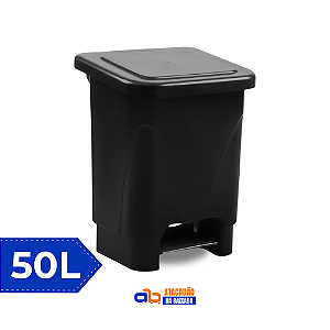 Lixeira c/ Pedal 50L Preta - Usaplast