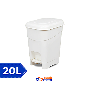 Lixeira c/ Pedal Branca 20L - Plasnew