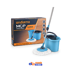 Mop Giratório com Cesto de Plástico 8L - Andiamo
