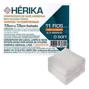 Kit 500 Unidades Compressa Gaze Estéril 11 Fios Anvisa