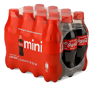 Kit 12 Refrigerante Coca cola 200ml garrafinha