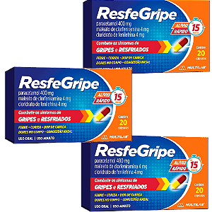 Kit 3 Caixas De ResfeGripe com 20 Cápsulas