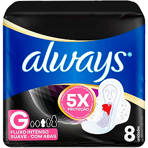 Absorvente Always Noites Tranquilas Suave com abas 8 Unidades