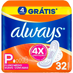 Absorvente Always Super Proteção Suave com abas 32 Unidades0