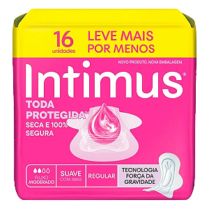 Absorvente Intimus Gel Tripla Proteção Cobertura Seca com Abas 16 Unidades