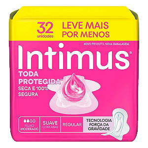 Absorvente Intimus Gel Tripla Proteção Cobertura Suave com Abas 32 Unidades