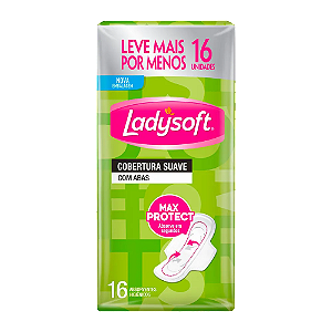 Absorvente Ladysoft Normal Cobertura Suave com Abas 16 Unidades Leve Mais Por Menos