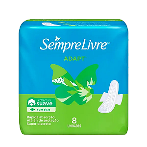 Absorvente Sempre Livre Adapt com abas  8 unidades