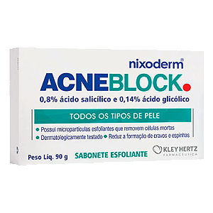 Acneblock Sabonete em Barra Esfoliante Todos os tipos de pele 90g