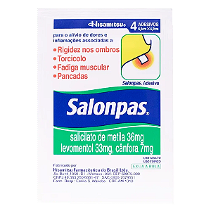 Adesivo Salonpas Tamanho Pequeno 4 Adesivos