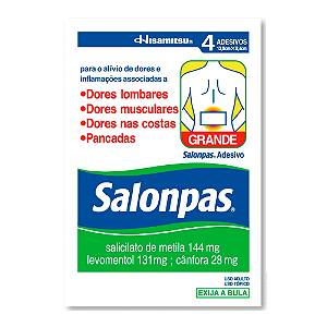Adesivo Salonpas Tamanho Grande com 4 Unidades