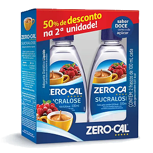 Adoçante Zero Cal Sucralose 2Uni 100ml 50% off 2ª Unidade