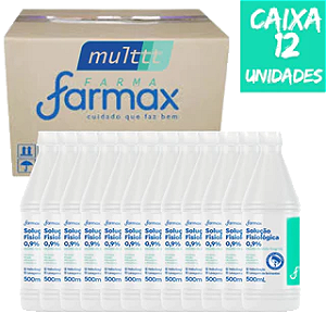 Kit 6 Litros Soro Fisiológico 12 x 500ml Gotejador