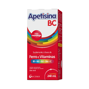 Apetisina bc suplemento vitaminico 240ML infantil E adulto morango