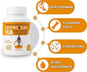 Centro+Flex HA | Ácido Hialurônico e Colágeno Tipo 2 Combo Duplo com 60 capsulas