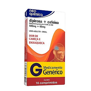 Dipirona Sódica 500mg + Cafeína 65mg com 10 Comprimidos