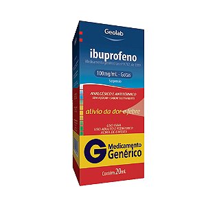 Ibuprofeno 100mg/ml Genérico Gotas com 20ml