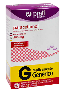 Paracetamol 500mg com 20 Comprimidos