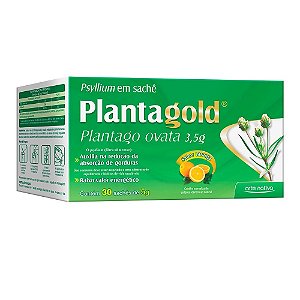 Plantagold Psyllium Com 30 Sachês De 5G Sabor Laranja