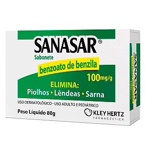 Sabonete Sanasar 100mg para Piolhos, Lêndeas e Sarna 80g