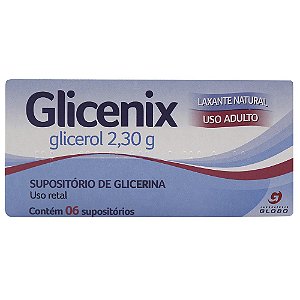 Supositório de Glicerina Adulto Glicenix 2,30g 6 Supositórios