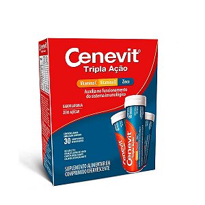 Vitamina C + Zinco Sabor Laranja com 30 Comprimidos Efervescentes