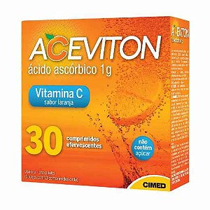 Vitamina C 1g Sabor Laranja com 30 Comprimidos Efervescentes