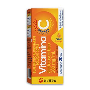 Vitamina C Gotas 200mg Sabor Laranja 20ml