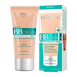 BB Cream L'oréal FPS 50 Efeito Matte 5 em 1 Cor Morena 30ml