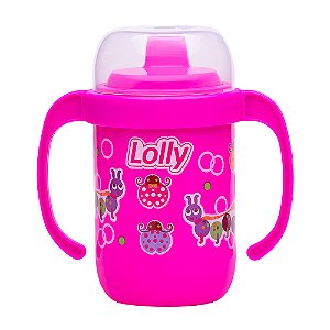 Copo Antivazamento com Alça Lolly Zoo 18+ Meses 250ml Rosa Ref 7104-01