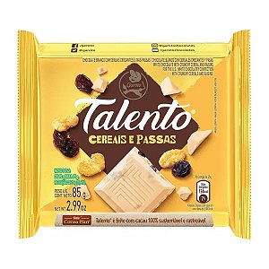 Talento Branco com Cereais e Passas 85g