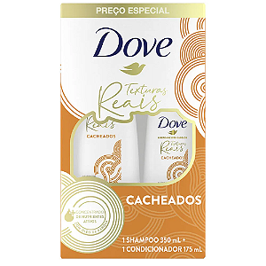 Shampoo + Condicionador Dove 350ml + 175ml Texturas Reais Cacheados