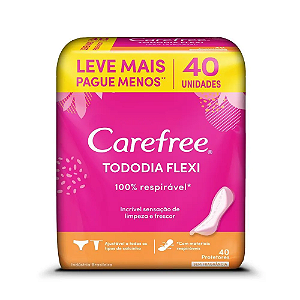 Protetor Diário Carefree Proteção Sem Perfume 40 Unidades