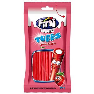 Balas de Gelatina Fini Tubinho de Morango 80g