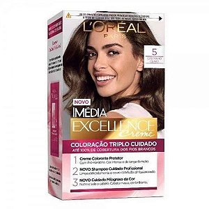 Tintura Creme Imédia Excellence L'oréal Castanho Claro 5