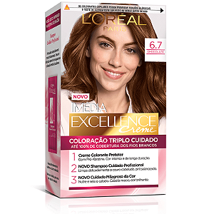 Tintura Creme Imédia Excellence L'oréal Chocolate Puro 6.7