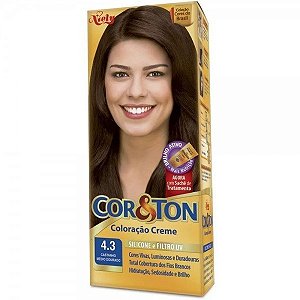 Tintura Creme Cor & Ton Niely Nuances Castanho Médio Dourado 4.3