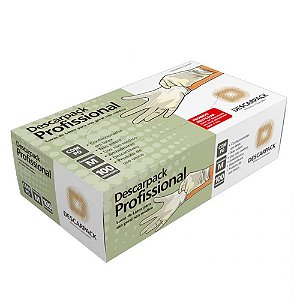 Luva de Latex Descartável Profissional Descarpark M 100 Unidades