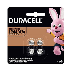 Pilha Duracell Moeda LR44/A76 Alcalina 4 Unidades