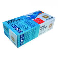Luva Nitrílica Descarpack Azul Descartável Sem Pó Tamanho M 100 Unidades