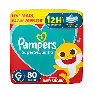 Fralda Pampers Supersequinha Tamanho G 80 Unidades