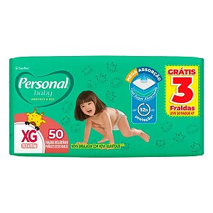 Fralda Personal Baby Protect & Sec Tamanho XG 50 Unidades