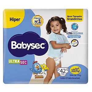 Fralda Babysec Hiper Tamanho XXXG 42 Unidades