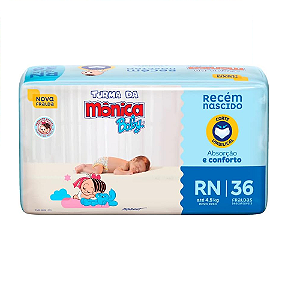 Fralda Turma da Mônica Baby Jumbo RN 36 Unidades