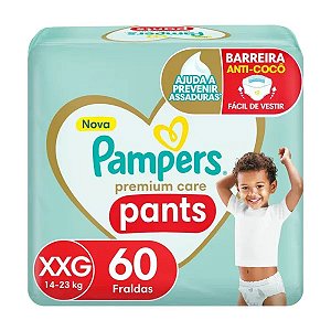 Fralda Pampers Premium Care Pants Tamanho XXG 60 Unidades