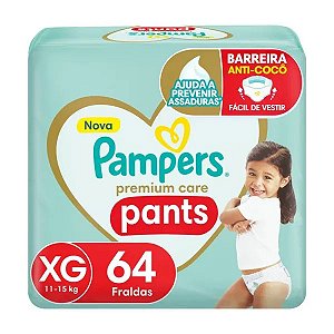 Fralda Pampers Pants Premium Care Tamanho XG 64 Unidades